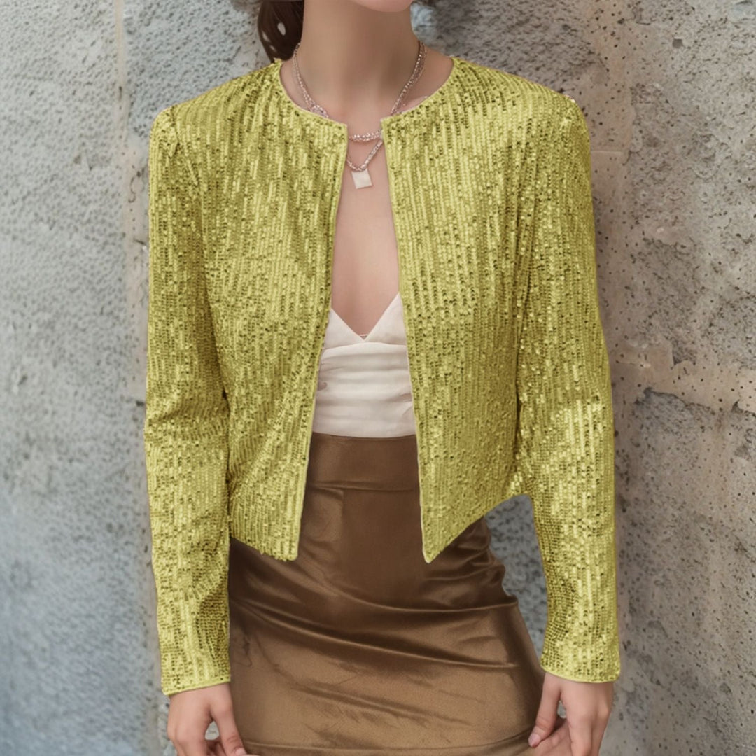 Damen Paillettenjacke Im Modernen Schnitt