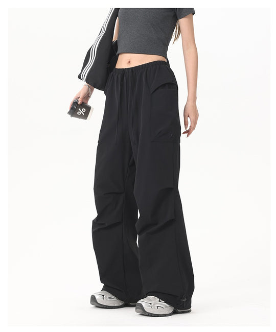 Damen Wide‑Leg Cargo‑Hose mit elastischem Bund & Utility‑Taschen Nord Taschen
