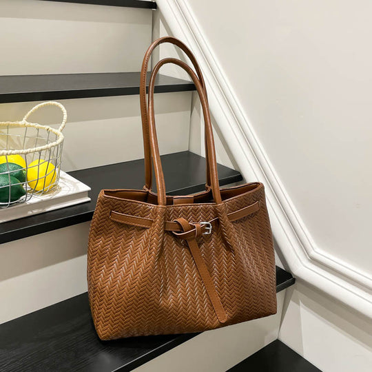 Damen Shopper-Tasche im geflochtenen Design mit stilvollen Akzenten Nord Taschen