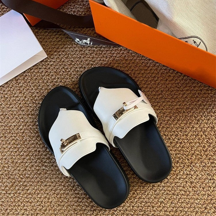 Damen elegante Zehentrenner-Sandalen mit luxuriösem Riemendesign und Komfortfußbett