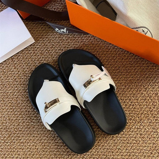 Damen elegante Zehentrenner-Sandalen mit luxuriösem Riemendesign und Komfortfußbett