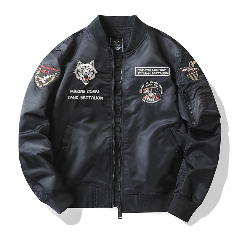 Herren Stylische Bomberjacke mit aufwendigen Applikationen Nord Taschen