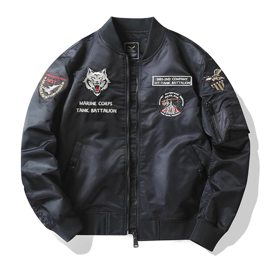 Herren Stylische Bomberjacke mit aufwendigen Applikationen Nord Taschen