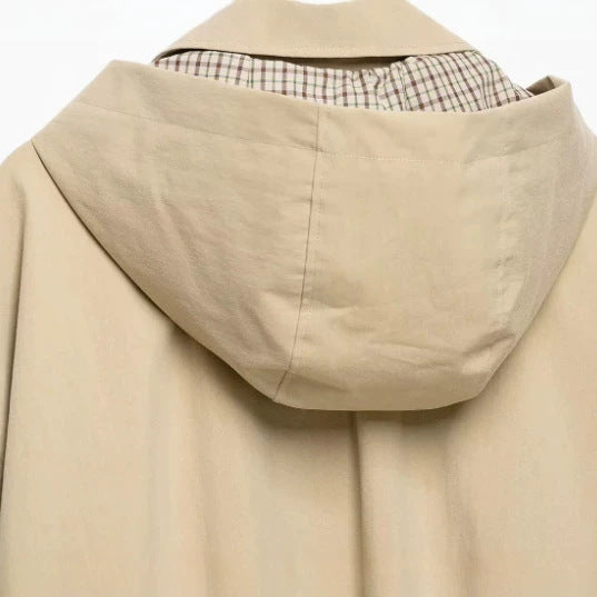 Damen Leichte Kapuzenjacke im Boxy‑Schnitt mit Kordelzug und Karofutter Nord Taschen
