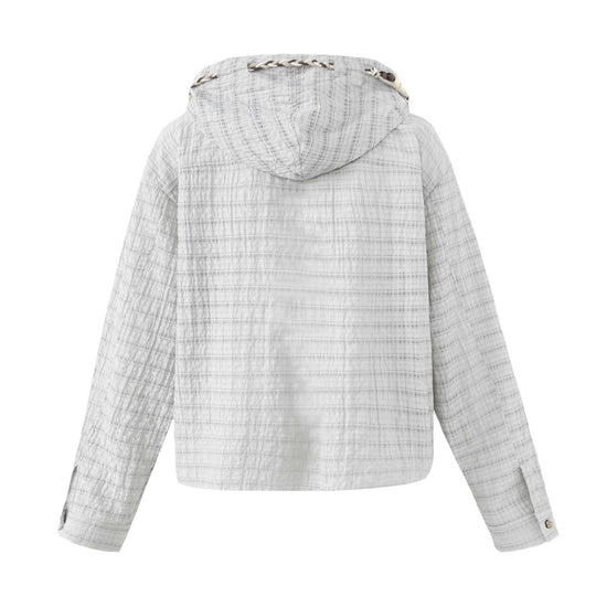 Damen Leichte Kapuzenjacke im Boxy‑Cut mit Holzknopfverschluss Nord Taschen