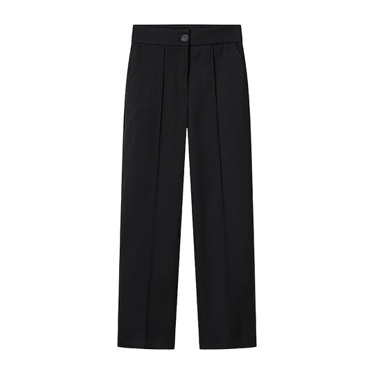 Damen Elegante weite Bundfaltenhose mit geradem Bein und Bügelfalte Nord Taschen