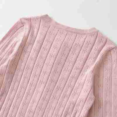 Damen Feinstrick-Longsleeve mit Knopfleiste und Strukturstrick Nord Taschen