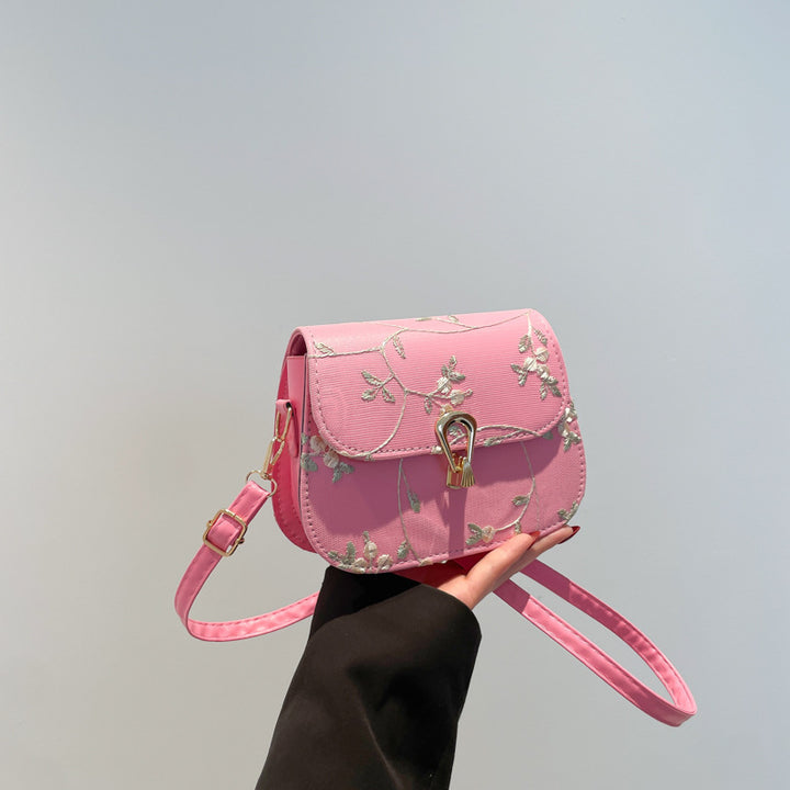Damen Schultertasche mit exquisitem Floral-Design und hochwertiger Schnappverschlusstechnik Nord Taschen