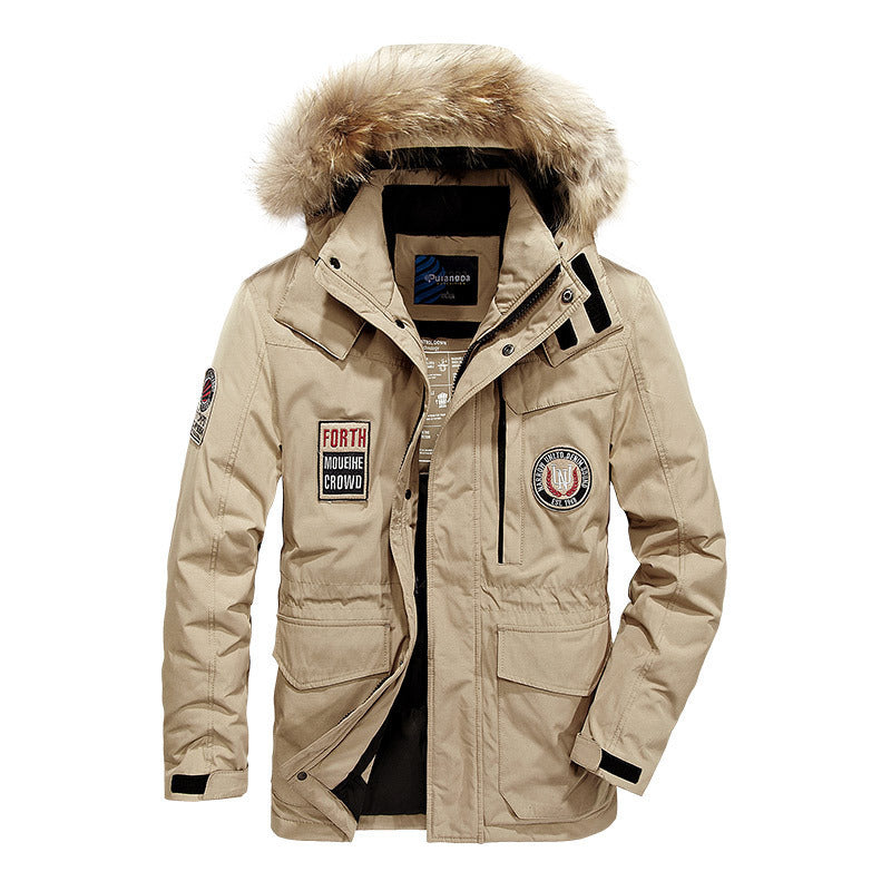 Herren Thermo-Parka mit Kapuze und Kunstfellbesatz, wasserabweisend und multifunktional Nord Taschen