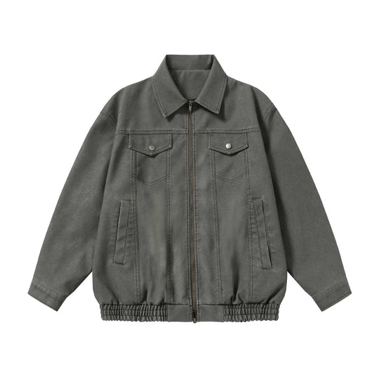 Unisex Boxy-Canvas-Zipblouson mit Hemdkragen und elastischem Saum Nord Taschen