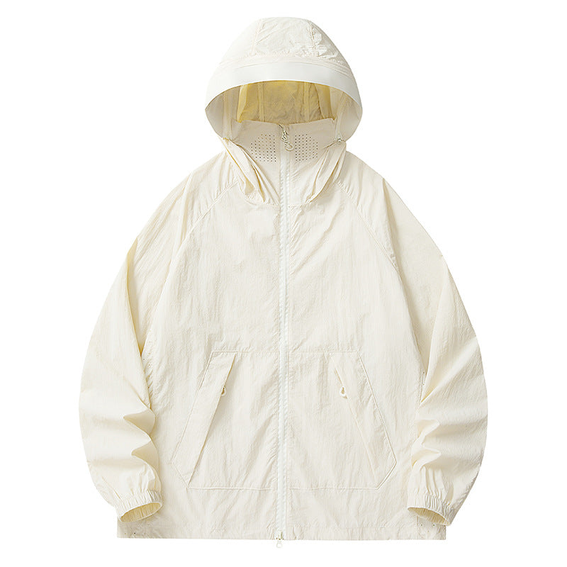 Herren Leichte wind- und wasserabweisende Kapuzenjacke mit Mesh‑Futter, Raglanärmeln & verstellbarem Saum Nord Taschen