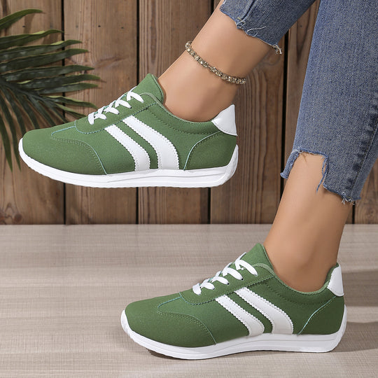 Damen  leichte Retro-Canvas-Sneaker mit gepolsterter Innensohle, flexibler Laufsohle und dezenter Streifen-Optik Nord Taschen