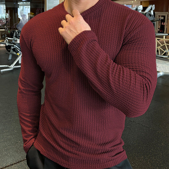 Herren Langarmshirt mit strukturiertem Gewebe