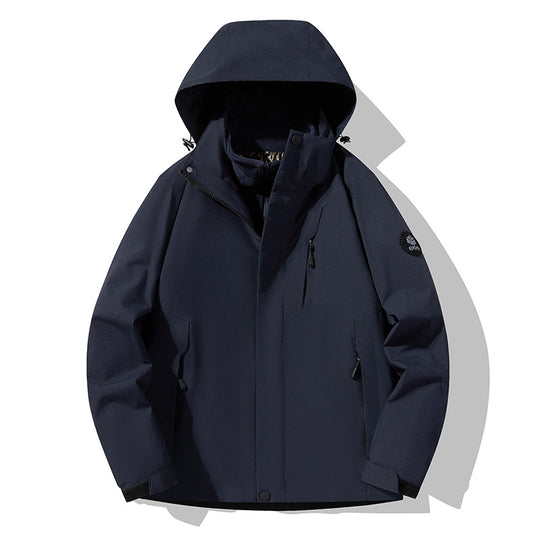 Herren Softshell-Outdoorjacke mit abnehmbarer Fleece‑Innenlage, verstellbarer Kapuze und wasserabweisenden Reißverschlüssen Nord Taschen