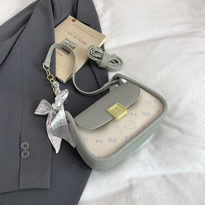 Damen Handtasche mit verstellbarem Schultergurt und eleganter Satin-Schleife Nord Taschen