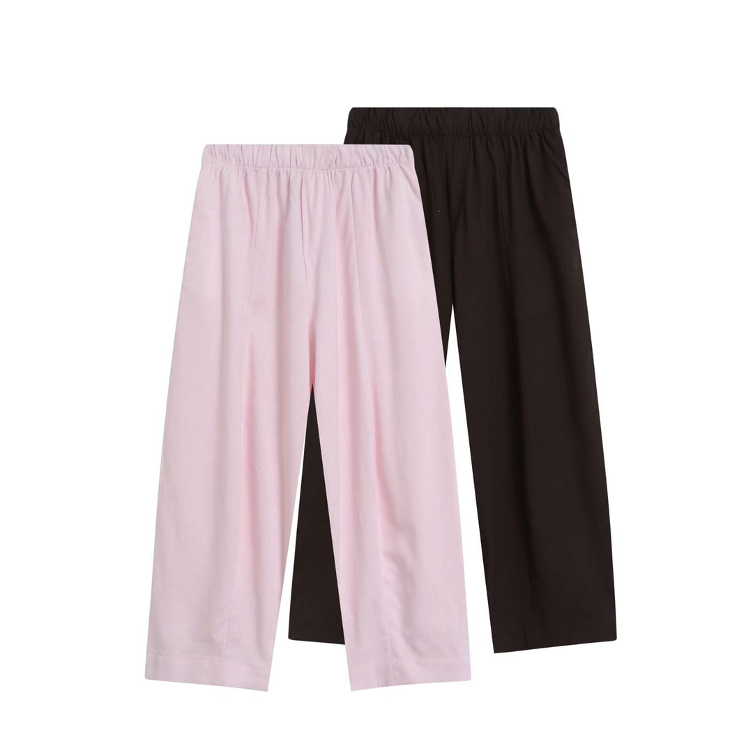 Damen Weite Culotte-Hose mit elastischem Bund und geradem Saum Nord Taschen