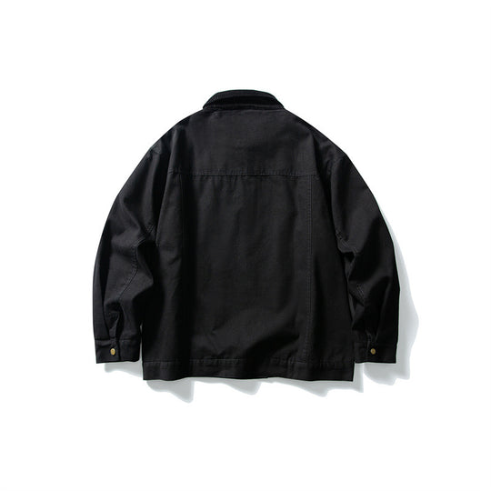 Herren Boxy-Canvas-Blousonjacke mit Cordkragen und durchgehendem Reißverschluss Nord Taschen