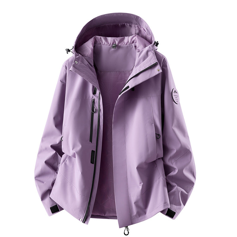 Damen technische dreilagige Softshell-Regenjacke mit getapten Nähten und Multifunktions-Taschen Nord Taschen