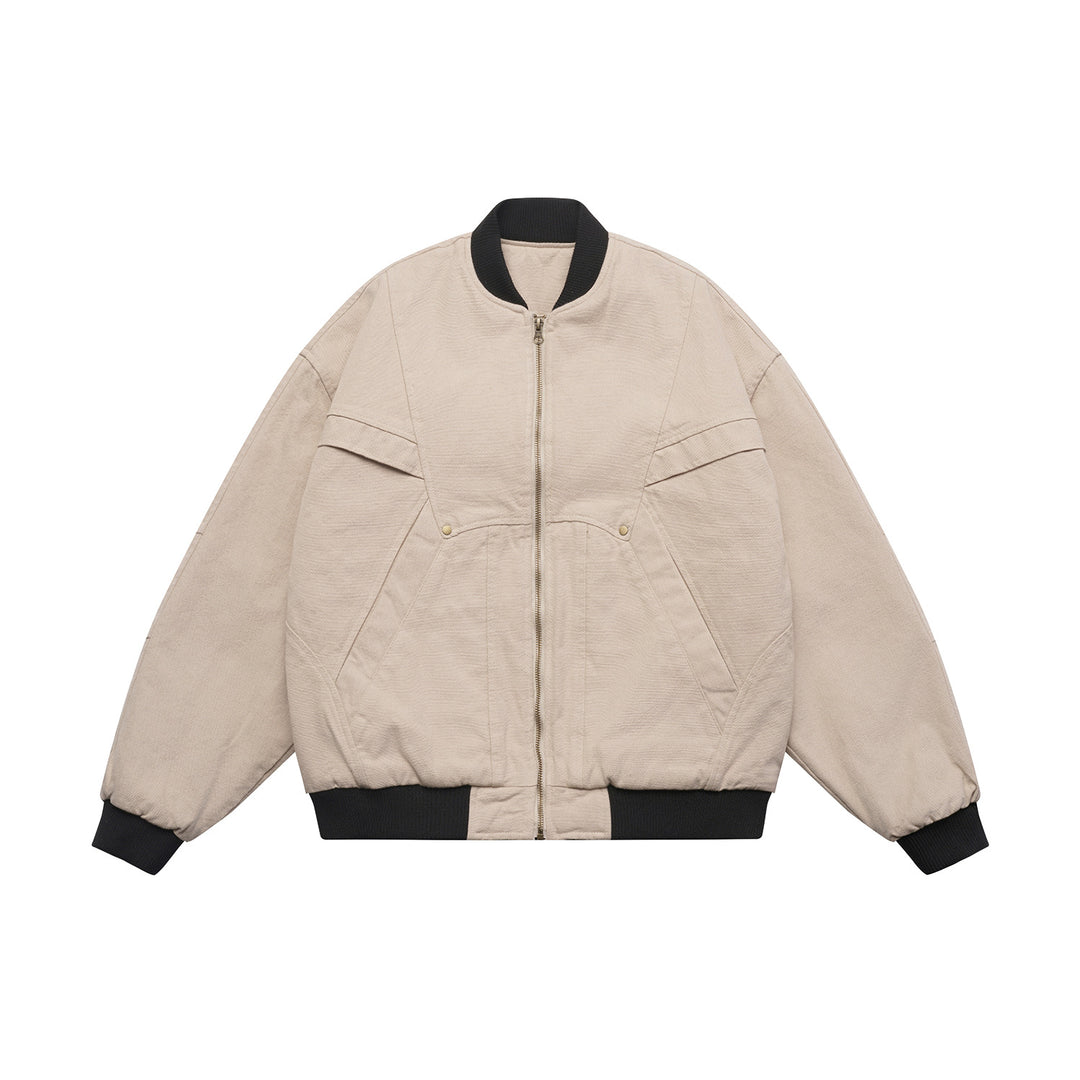 Unisex Leicht wattierte Oversize-Bomberjacke mit rippenkragen und diagonal eingesetzten Taschen Nord Taschen