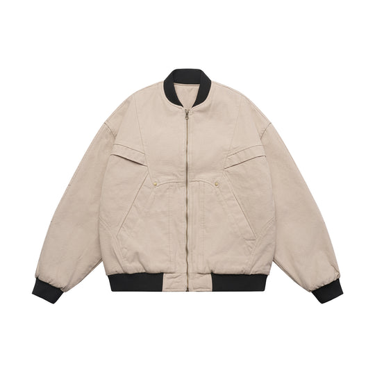 Unisex Leicht wattierte Oversize-Bomberjacke mit rippenkragen und diagonal eingesetzten Taschen Nord Taschen