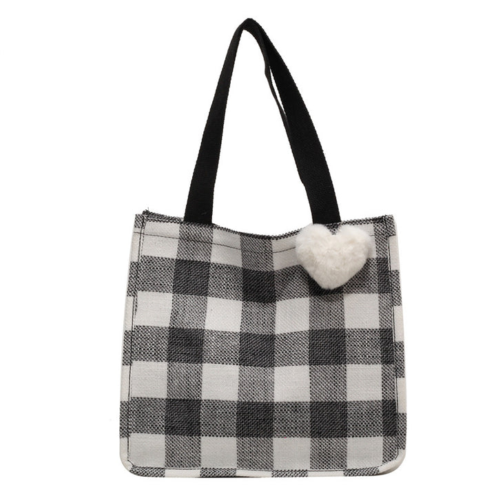 Damen modische Baumwolltasche im trendigen Karo-Design Nord Taschen
