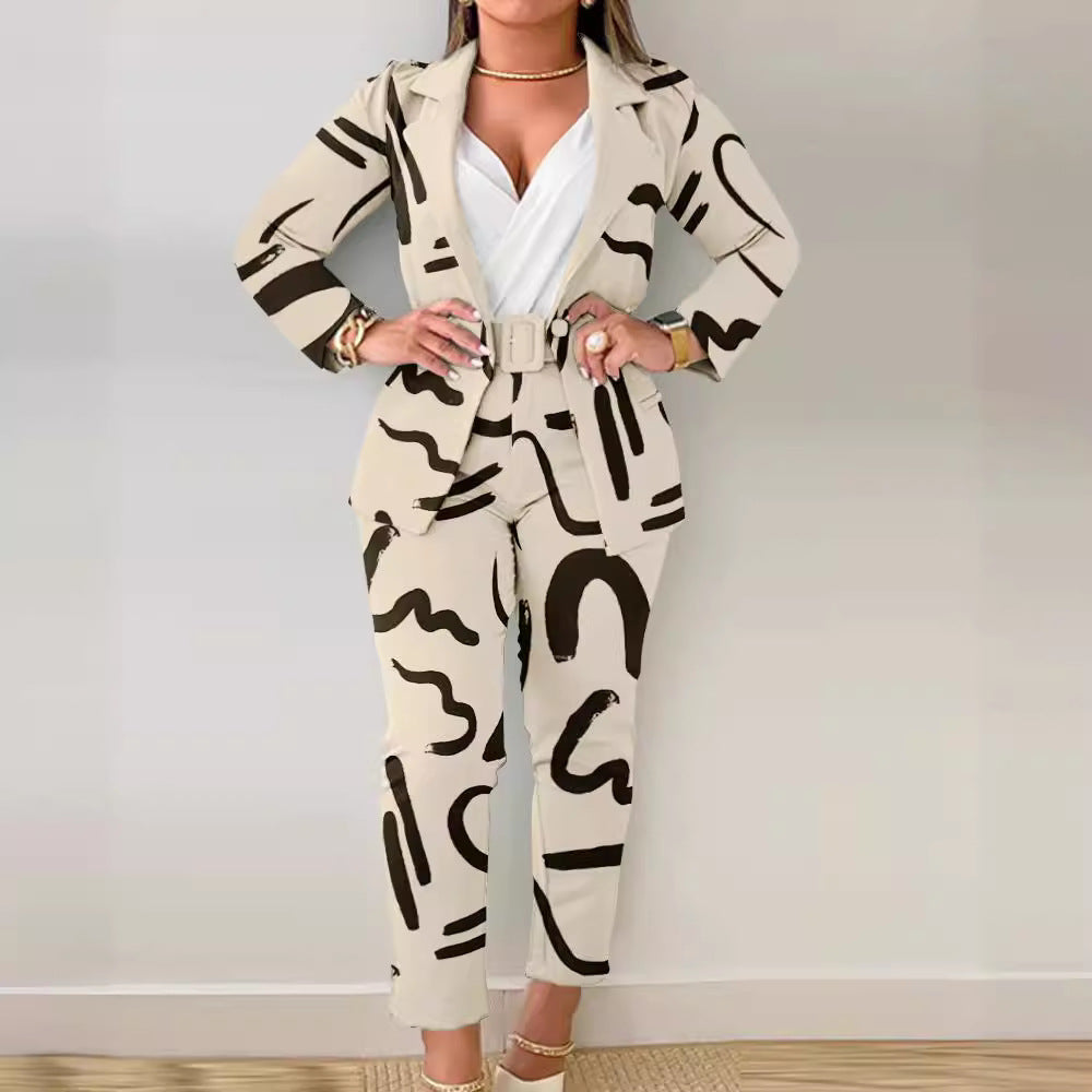 Damen Blazer-Set mit figurbetontem Schnitt und modischem Leopardenmuster Nord Taschen