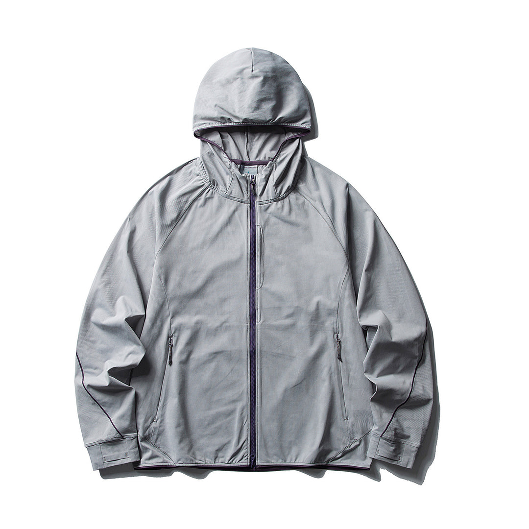 Damen Leichte Ripstop-Outdoor-Kapuzenjacke mit Raglanärmeln und Reißverschlusstaschen Nord Taschen
