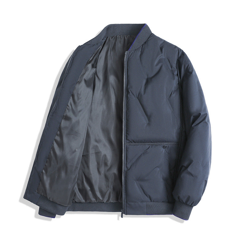 Herren Minimalistische Thermo-Bomberjacke mit glattem Innenfutter und verdeckter Reißverschlussblende Nord Taschen