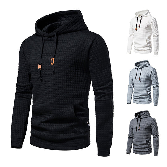 Herren Strukturierter Waffle-Kapuzenpullover mit Kängurutasche und schmaler Passform Nord Taschen