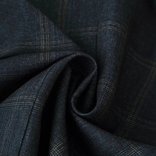 Damen Gerade geschnittener Glencheck-Blazer mit Stehkragen und Pattentaschen Nord Taschen