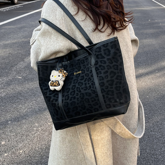 Damen modische Tote-Tasche mit Leopardenmuster und praktischem Innenfach Nord Taschen