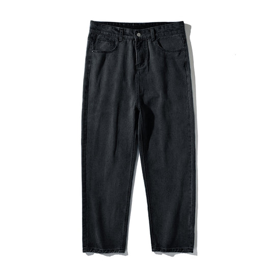 Damen Hochgeschnittene Cropped-Denimhose mit tapered Bein und rohem Saum Nord Taschen
