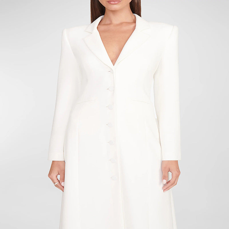 Damen Abendliches Maxikleid‑Blazer mit schlanker Silhouette, Korsettnaht und elegantem Frontschlitz Nord Taschen
