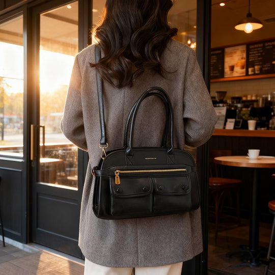 Damen organische Leder Tragetasche mit multifunktionalen Fächern Nord Taschen