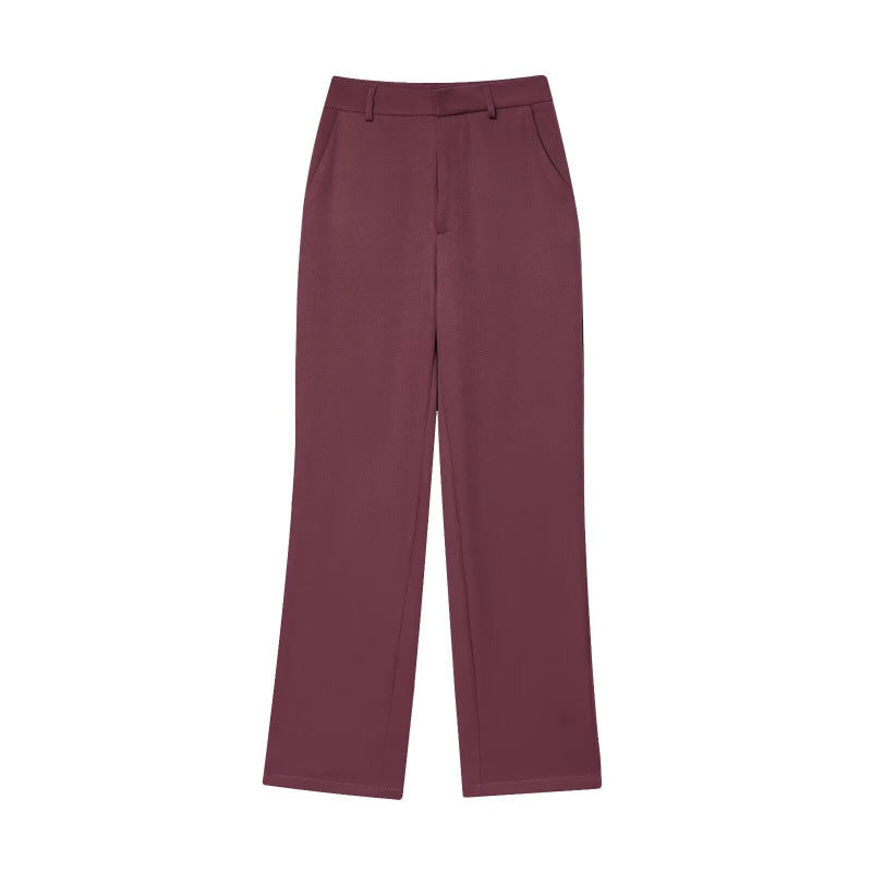 Damen Weite High‑Waist Stoffhose mit Bügelfalte und geradem Bein Nord Taschen