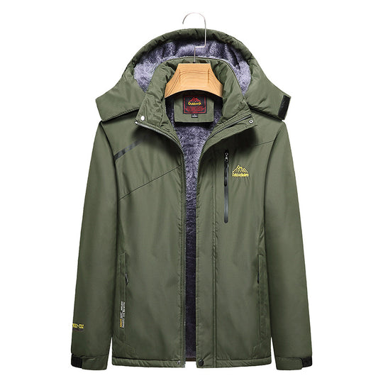 Damen Wattierte Winterjacke mit Fleece‑Innenfutter, abnehmbarer Kapuze und wasserdichter Softshell-Außenlage Nord Taschen