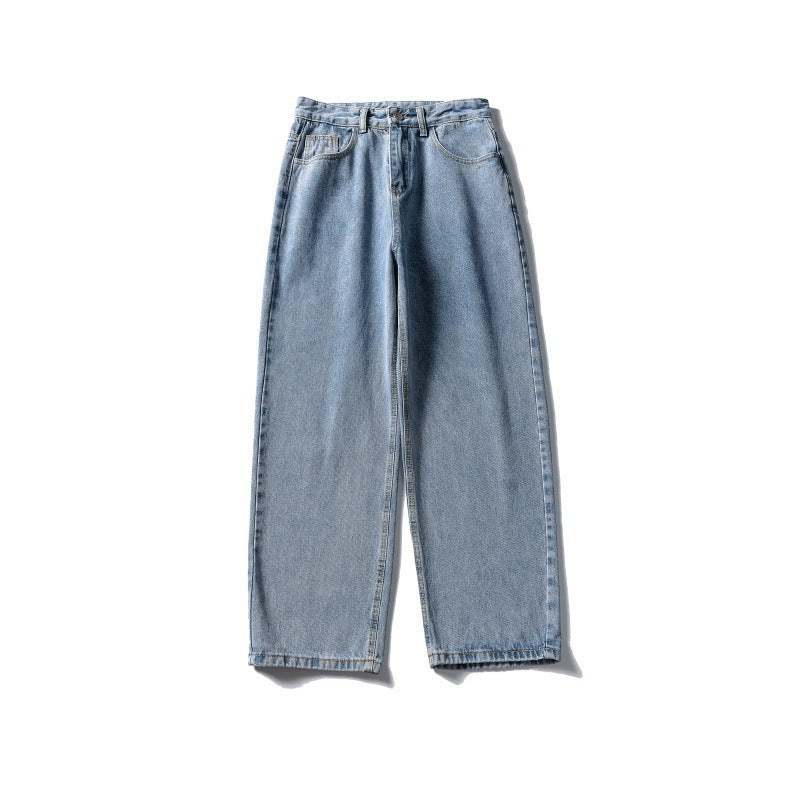 Damen hochtaillierte weite Jeans aus robustem Denim mit geradem Bein Nord Taschen