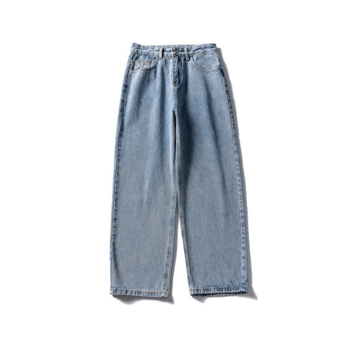 Damen hochtaillierte weite Jeans aus robustem Denim mit geradem Bein Nord Taschen