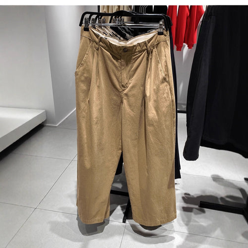 Herren Weite Bundfalten-Chinohose mit hoher Leibhöhe und gekürztem Bein Nord Taschen
