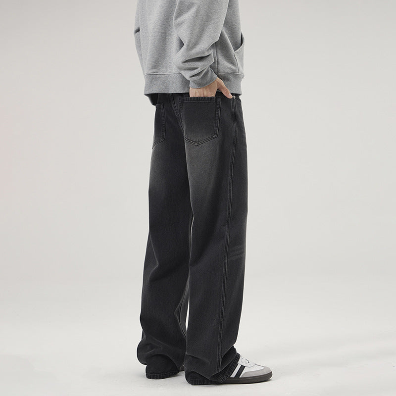 Herren Ultraweite Vintage-Denim-Palazzohose mit verlängerter Saumkante und Five‑Pocket-Details Nord Taschen