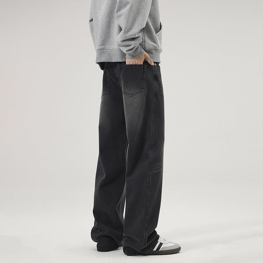 Herren Ultraweite Vintage-Denim-Palazzohose mit verlängerter Saumkante und Five‑Pocket-Details Nord Taschen