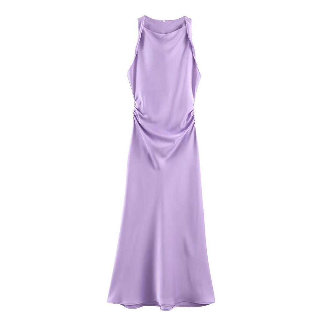 Damen elegantes Sommerkleid mit fließendem Schnitt und charmanten Rüschendetails