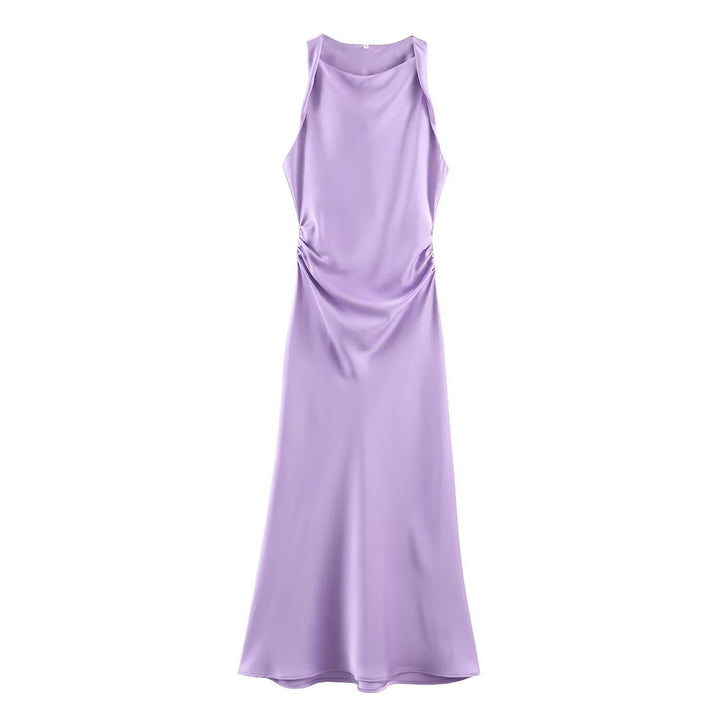 Damen elegantes Sommerkleid mit fließendem Schnitt und charmanten Rüschendetails