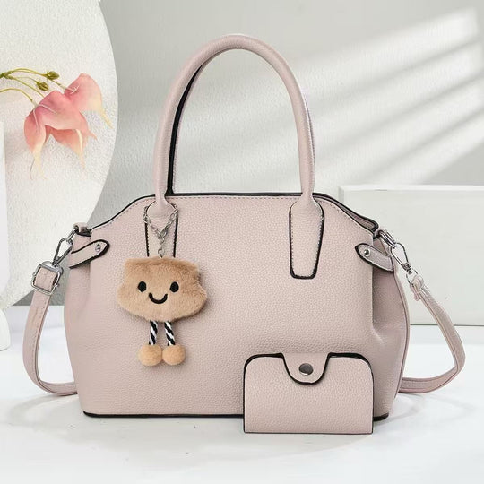 Damen modische Handtasche mit abnehmbarem Zubehör und kreativem Anhänger Nord Taschen