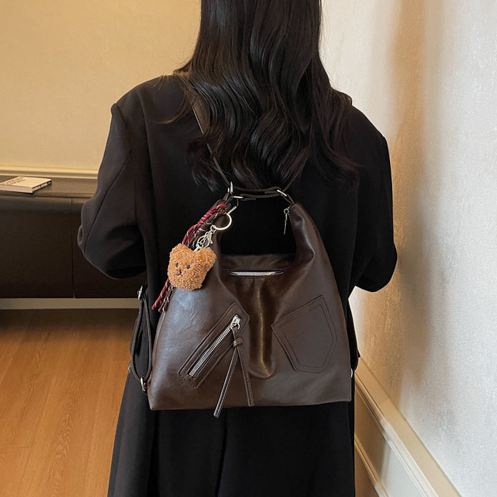 Damen Hobo-Tasche aus hochwertigem Leder mit elegantem Kordelzug Nord Taschen