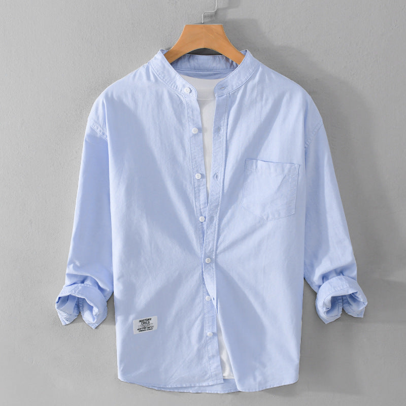 Herren Stehkragen-Overshirt aus Baumwollmix mit Brusttasche und entspannter Passform Nord Taschen