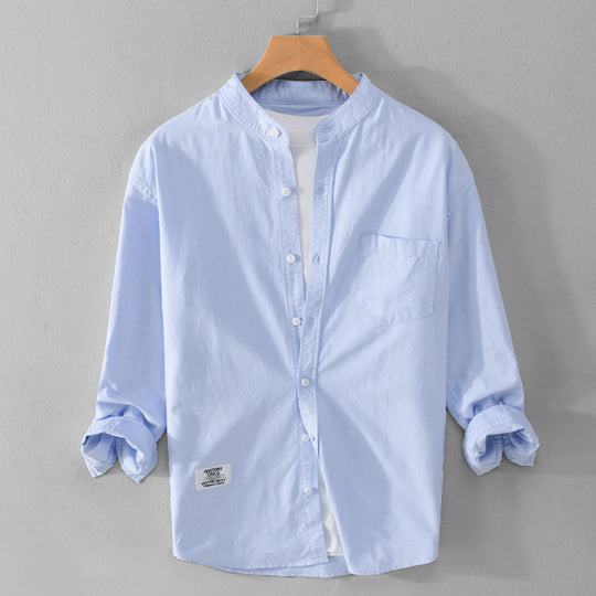 Herren Stehkragen-Overshirt aus Baumwollmix mit Brusttasche und entspannter Passform Nord Taschen