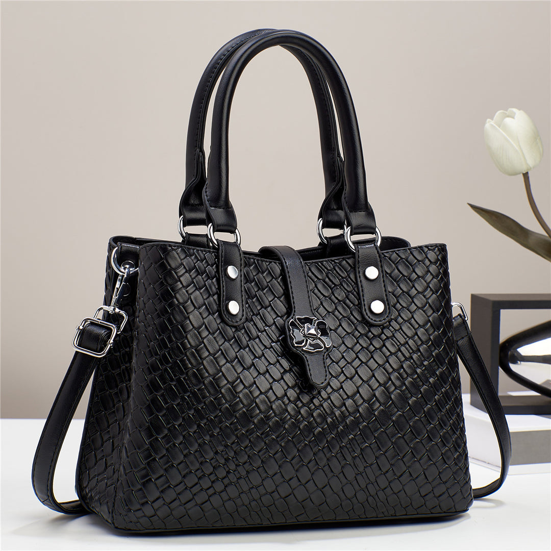Damen elegante Handtasche mit geflochtenem Design und abnehmbaren Tragegurt Nord Taschen