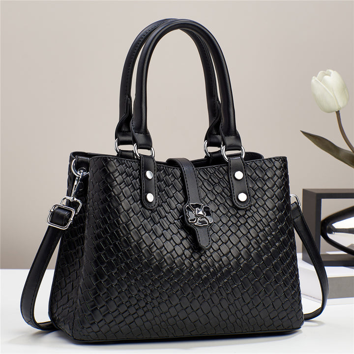 Damen elegante Handtasche mit geflochtenem Design und abnehmbaren Tragegurt Nord Taschen