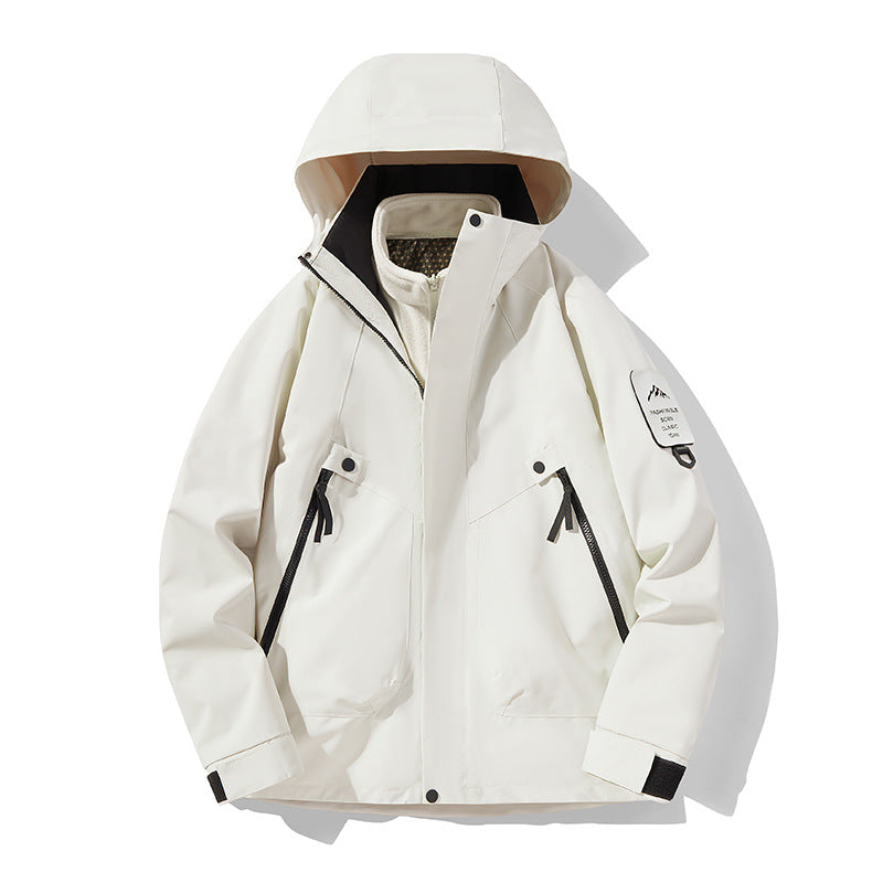 Unisex Wasserdichte, atmungsaktive Hardshell-Outdoorjacke mit Kapuze Nord Taschen